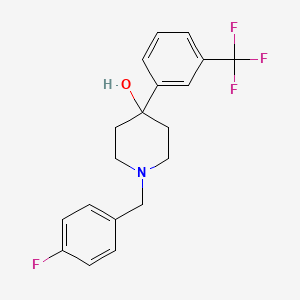 molecular formula C19H19F4NO B6051928 1-(4-fluorobenzyl)-4-[3-(trifluoromethyl)phenyl]-4-piperidinol 
