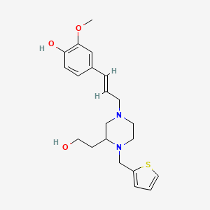 4-{(1E)-3-[3-(2-hydroxyethyl)-4-(2-thienylmethyl)-1-piperazinyl]-1-propen-1-yl}-2-methoxyphenol