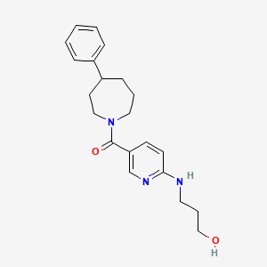 molecular formula C21H27N3O2 B6051948 3-({5-[(4-phenyl-1-azepanyl)carbonyl]-2-pyridinyl}amino)-1-propanol 