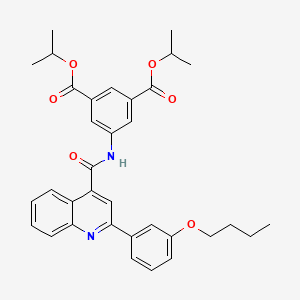 molecular formula C34H36N2O6 B6051957 diisopropyl 5-({[2-(3-butoxyphenyl)-4-quinolinyl]carbonyl}amino)isophthalate 