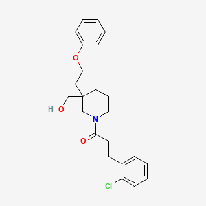 molecular formula C23H28ClNO3 B6051962 [1-[3-(2-chlorophenyl)propanoyl]-3-(2-phenoxyethyl)-3-piperidinyl]methanol 