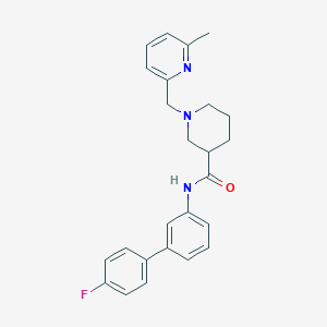 molecular formula C25H26FN3O B6051970 N-(4'-fluoro-3-biphenylyl)-1-[(6-methyl-2-pyridinyl)methyl]-3-piperidinecarboxamide 