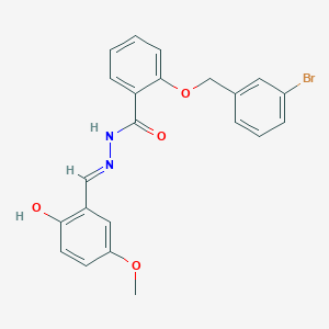 molecular formula C22H19BrN2O4 B6051979 2-[(3-bromobenzyl)oxy]-N'-(2-hydroxy-5-methoxybenzylidene)benzohydrazide 