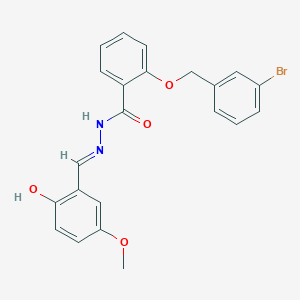 molecular formula C22H19BrN2O4 B6051979 2-[(3-Bromophenyl)methoxy]-N'-[(E)-(2-hydroxy-5-methoxyphenyl)methylidene]benzohydrazide 