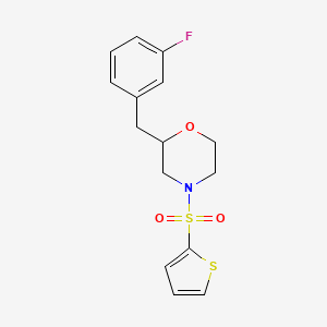 molecular formula C15H16FNO3S2 B6051985 2-(3-fluorobenzyl)-4-(2-thienylsulfonyl)morpholine 