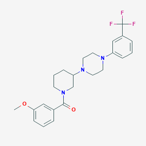 molecular formula C24H28F3N3O2 B6051988 1-[1-(3-methoxybenzoyl)-3-piperidinyl]-4-[3-(trifluoromethyl)phenyl]piperazine 