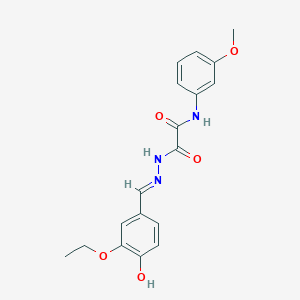 molecular formula C18H19N3O5 B6051996 2-[2-(3-ethoxy-4-hydroxybenzylidene)hydrazino]-N-(3-methoxyphenyl)-2-oxoacetamide 