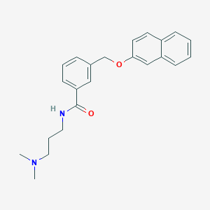 molecular formula C23H26N2O2 B6052000 N-[3-(dimethylamino)propyl]-3-[(2-naphthyloxy)methyl]benzamide 