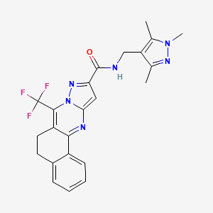 7-(trifluoromethyl)-N-[(1,3,5-trimethyl-1H-pyrazol-4-yl)methyl]-5,6-dihydrobenzo[h]pyrazolo[5,1-b]quinazoline-10-carboxamide