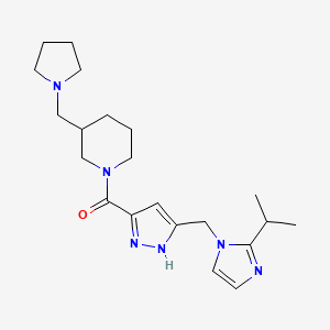 molecular formula C21H32N6O B6052026 1-({5-[(2-isopropyl-1H-imidazol-1-yl)methyl]-1H-pyrazol-3-yl}carbonyl)-3-(1-pyrrolidinylmethyl)piperidine 