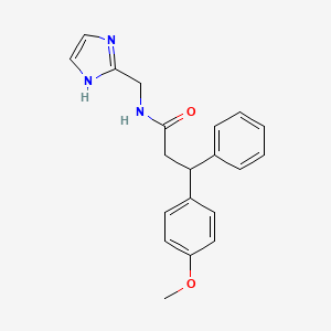 molecular formula C20H21N3O2 B6052047 N-(1H-imidazol-2-ylmethyl)-3-(4-methoxyphenyl)-3-phenylpropanamide 