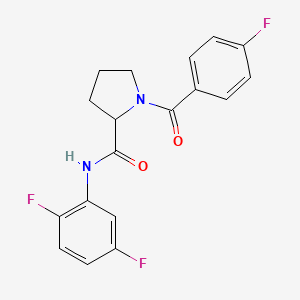 molecular formula C18H15F3N2O2 B6052049 N-(2,5-difluorophenyl)-1-(4-fluorobenzoyl)prolinamide 