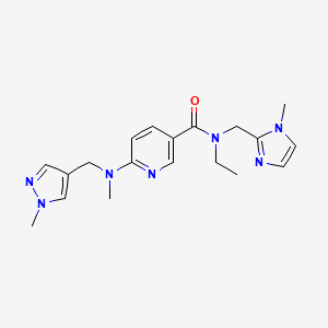 N-ethyl-N-[(1-methyl-1H-imidazol-2-yl)methyl]-6-{methyl[(1-methyl-1H-pyrazol-4-yl)methyl]amino}nicotinamide