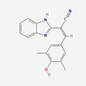molecular formula C18H15N3O B6052061 2-(1H-benzimidazol-2-yl)-3-(4-hydroxy-3,5-dimethylphenyl)acrylonitrile 