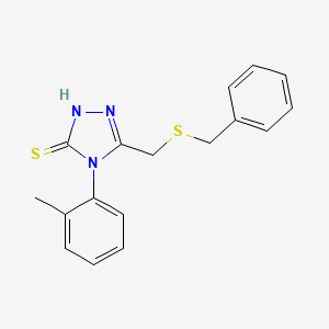 molecular formula C17H17N3S2 B6052068 5-[(benzylthio)methyl]-4-(2-methylphenyl)-4H-1,2,4-triazole-3-thiol 