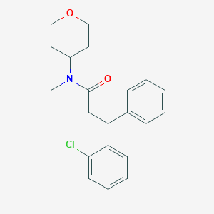 molecular formula C21H24ClNO2 B6052069 3-(2-chlorophenyl)-N-methyl-3-phenyl-N-(tetrahydro-2H-pyran-4-yl)propanamide 