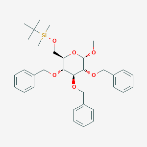 molecular formula C34H46O6Si B060521 Methyl 2,3,4-tri-O-benzyl-6-O-tert-butyldimethylsilyl-A-D-glucopyranoside CAS No. 166592-73-0