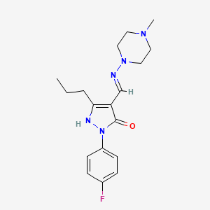 2-(4-fluorophenyl)-4-{[(4-methylpiperazin-1-yl)amino]methylene}-5-propyl-2,4-dihydro-3H-pyrazol-3-one
