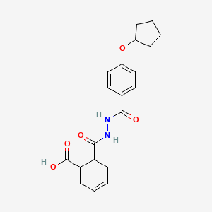 molecular formula C20H24N2O5 B6052166 6-({2-[4-(cyclopentyloxy)benzoyl]hydrazino}carbonyl)-3-cyclohexene-1-carboxylic acid 