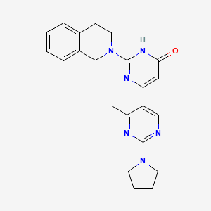 molecular formula C22H24N6O B6052196 2-(3,4-dihydro-2(1H)-isoquinolinyl)-4'-methyl-2'-(1-pyrrolidinyl)-4,5'-bipyrimidin-6(1H)-one 