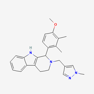 molecular formula C25H28N4O B6052216 1-(4-methoxy-2,3-dimethylphenyl)-2-[(1-methyl-1H-pyrazol-4-yl)methyl]-2,3,4,9-tetrahydro-1H-beta-carboline 