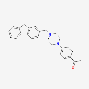 molecular formula C26H26N2O B6052236 1-{4-[4-(9H-fluoren-2-ylmethyl)-1-piperazinyl]phenyl}ethanone 