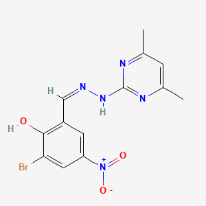 molecular formula C13H12BrN5O3 B6052239 3-bromo-2-hydroxy-5-nitrobenzaldehyde (4,6-dimethyl-2-pyrimidinyl)hydrazone 