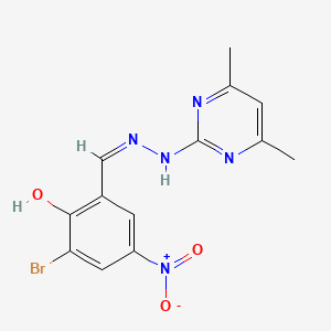 molecular formula C13H12BrN5O3 B6052239 2-bromo-6-[(Z)-[(4,6-dimethylpyrimidin-2-yl)hydrazinylidene]methyl]-4-nitrophenol 