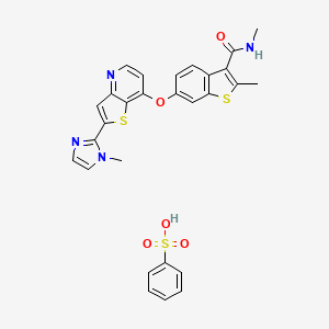 molecular formula C28H24N4O5S3 B605224 AG-28262 besylate CAS No. 881688-70-6