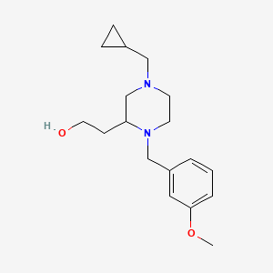 molecular formula C18H28N2O2 B6052240 2-[4-(cyclopropylmethyl)-1-(3-methoxybenzyl)-2-piperazinyl]ethanol 