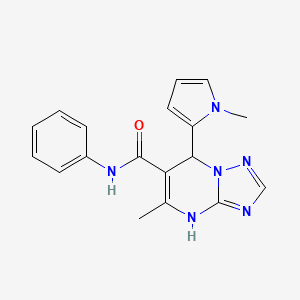 molecular formula C18H18N6O B6052242 5-methyl-7-(1-methyl-1H-pyrrol-2-yl)-N-phenyl-4,7-dihydro[1,2,4]triazolo[1,5-a]pyrimidine-6-carboxamide 
