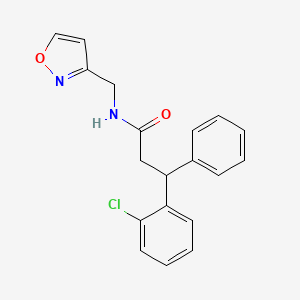 molecular formula C19H17ClN2O2 B6052253 3-(2-chlorophenyl)-N-(3-isoxazolylmethyl)-3-phenylpropanamide 