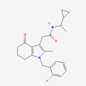 N-(1-cyclopropylethyl)-2-[1-(2-fluorobenzyl)-2-methyl-4-oxo-4,5,6,7-tetrahydro-1H-indol-3-yl]acetamide