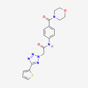 molecular formula C18H18N6O3S B6052269 N-[4-(4-MORPHOLINYLCARBONYL)PHENYL]-2-[5-(2-THIENYL)-2H-TETRAZOL-2-YL]ACETAMIDE 