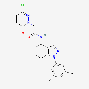 molecular formula C21H22ClN5O2 B6052275 2-(3-chloro-6-oxo-1(6H)-pyridazinyl)-N-[1-(3,5-dimethylphenyl)-4,5,6,7-tetrahydro-1H-indazol-4-yl]acetamide 