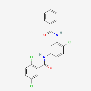molecular formula C20H13Cl3N2O2 B6052276 N-[3-(benzoylamino)-4-chlorophenyl]-2,5-dichlorobenzamide 