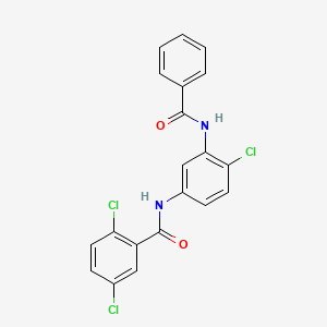 molecular formula C20H13Cl3N2O2 B6052276 N-(3-benzamido-4-chlorophenyl)-2,5-dichlorobenzamide 