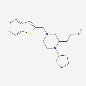 molecular formula C20H28N2OS B6052288 2-[4-(1-benzothien-2-ylmethyl)-1-cyclopentyl-2-piperazinyl]ethanol 