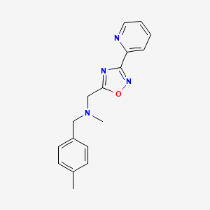 molecular formula C17H18N4O B6052303 N-methyl-1-(4-methylphenyl)-N-{[3-(2-pyridinyl)-1,2,4-oxadiazol-5-yl]methyl}methanamine 