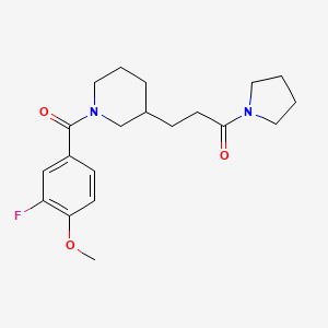 1-(3-fluoro-4-methoxybenzoyl)-3-[3-oxo-3-(1-pyrrolidinyl)propyl]piperidine