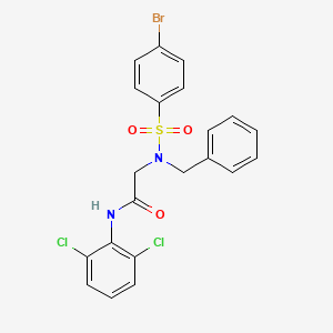 molecular formula C21H17BrCl2N2O3S B6052318 N~2~-benzyl-N~2~-[(4-bromophenyl)sulfonyl]-N~1~-(2,6-dichlorophenyl)glycinamide 
