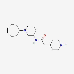 molecular formula C20H37N3O B6052326 N-(1-cycloheptyl-3-piperidinyl)-2-(1-methyl-4-piperidinyl)acetamide 