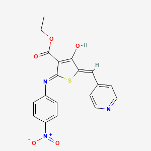 molecular formula C19H15N3O5S B6052345 ethyl 2-[(4-nitrophenyl)amino]-4-oxo-5-(4-pyridinylmethylene)-4,5-dihydro-3-thiophenecarboxylate 