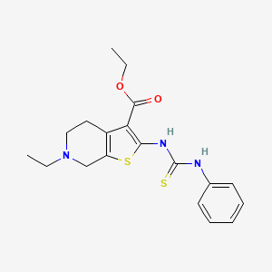 molecular formula C19H23N3O2S2 B6052357 ethyl 2-[(anilinocarbonothioyl)amino]-6-ethyl-4,5,6,7-tetrahydrothieno[2,3-c]pyridine-3-carboxylate 