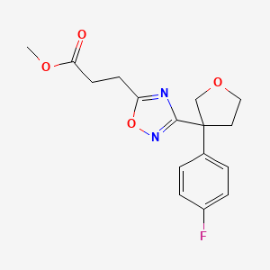 molecular formula C16H17FN2O4 B6052377 methyl 3-{3-[3-(4-fluorophenyl)tetrahydro-3-furanyl]-1,2,4-oxadiazol-5-yl}propanoate 