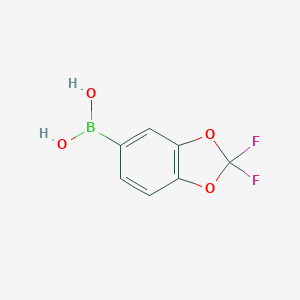 molecular formula C7H5BF2O4 B060524 2,2-Difluoro-benzo[1,3]dioxole-5-boronic acid CAS No. 190903-71-0