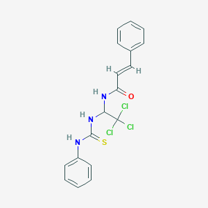 molecular formula C18H16Cl3N3OS B6052404 N-{1-[(anilinocarbonothioyl)amino]-2,2,2-trichloroethyl}-3-phenylacrylamide 