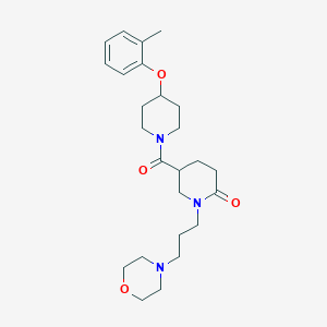 molecular formula C25H37N3O4 B6052411 5-{[4-(2-methylphenoxy)-1-piperidinyl]carbonyl}-1-[3-(4-morpholinyl)propyl]-2-piperidinone 