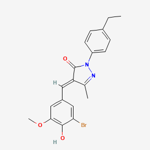 molecular formula C20H19BrN2O3 B6052415 4-(3-bromo-4-hydroxy-5-methoxybenzylidene)-2-(4-ethylphenyl)-5-methyl-2,4-dihydro-3H-pyrazol-3-one 