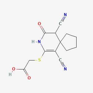 [(6,10-dicyano-9-oxo-8-azaspiro[4.5]dec-6-en-7-yl)thio]acetic acid